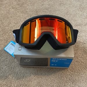 GIRO REV black zoom lens amber scarlet youth ski snowboard goggles